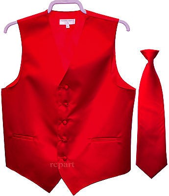 New Mens tuxedo vest waistcoat & necktie gold wedding prom