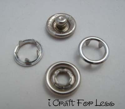 100 Open Ring No Sew Snaps Fasteners Nickel Free CPSIA