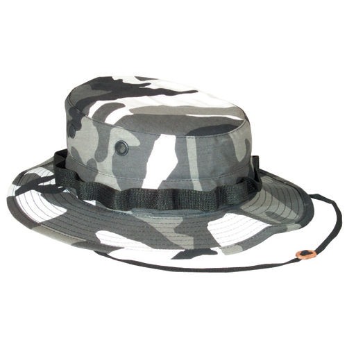 URBAN CAMOUFLAGE BUSH BOONIE HAT   Vietnam Era Hot Weather Fishing Hat