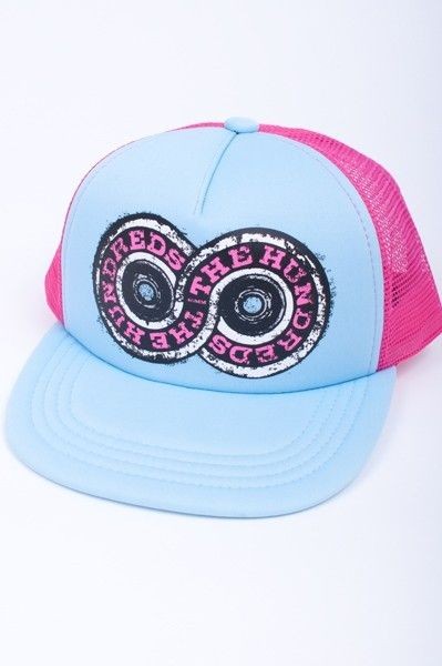 NEW MENS THE HUNDREDS SKY BLUE HOT PINK FOREVER TRUCKIN TRUCKER HAT 