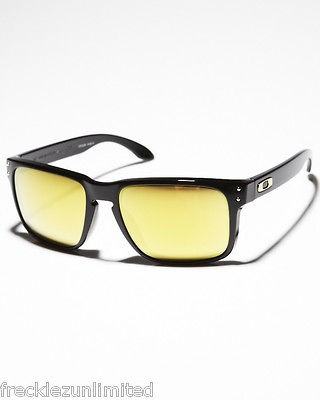   HOLBROOK IN SHAUN WHITE BLACK W/ 24K GOLD IRIDIUM LENS OO9102 08 NEW