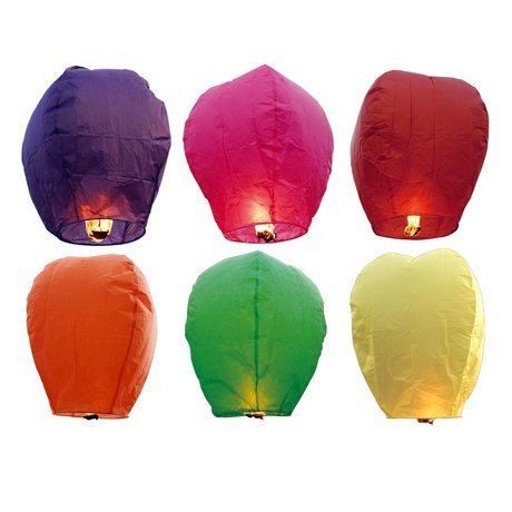 10x Sky Fire Flying Floating Chinese Sky Lanterns Assortment of Colors