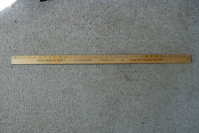   Wooden Advertising Yardstick Ruler Neillsville Bank Wisconsin