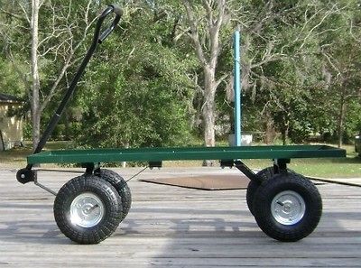 Flat bed Utility, Garden, Nursery, Landscaping Steel Cart Wagon