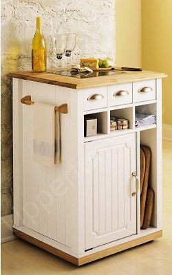 Grantie Top Kitchen Storage/Butche​r Bin/ Pantry ws Casters   Stain 