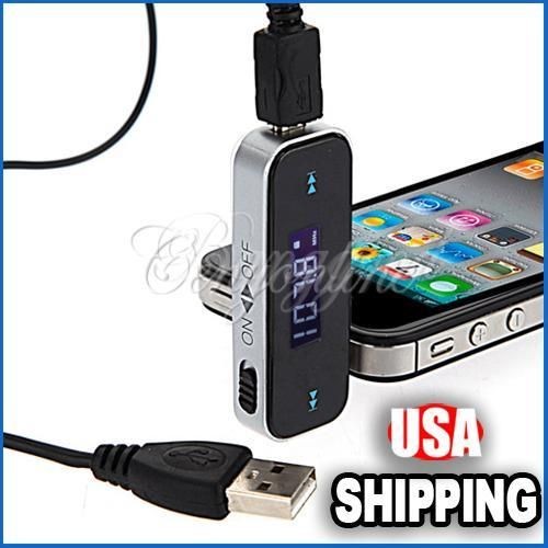 5mm Car Handsfree Rechargeable FM Transmitter for iPhone 4G 4S iPod 