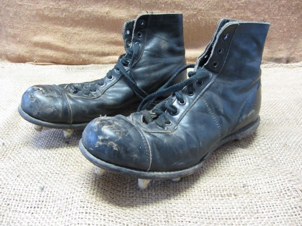 Vintage Leather Football Cleats Antique Baseball Higgins  Roebuck 