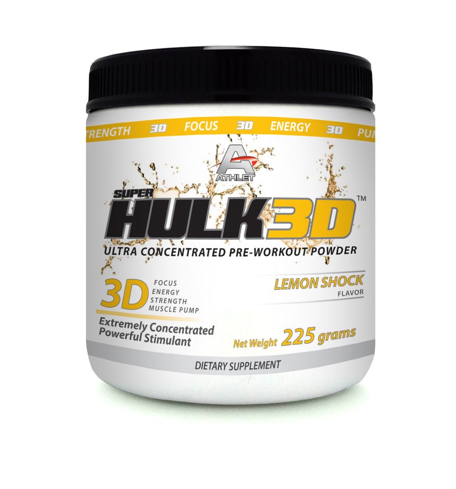 ATHLET SUPER HULK3D PRE WORKOUT POWDER 225 GR. LEMON SHOCK FOCUS EN 