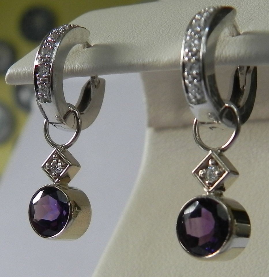 Alderman Ford Amethyst Diamond 14K Gold Earring Charms