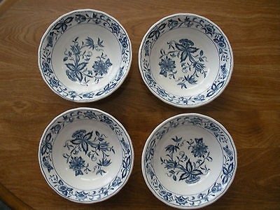 SET OF 4 6 BLUE BONNET DESSERT/FRUIT BOWLS FROM NIKKO JAPAN