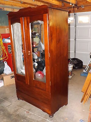   WALNUT WARDROBE, CLOSET, CABINET, 1800S, EXCELLENT, LOCAL PICKUP