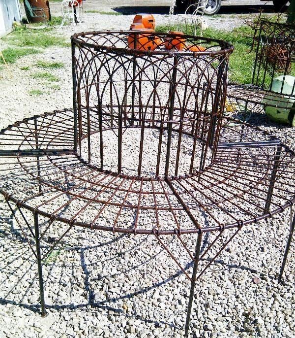   Iron Large Tree Surround Bench   furniture outdoor seating Yard Decor