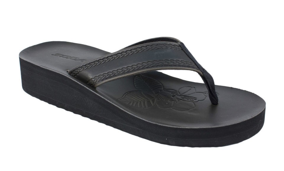 Surf Soda Eva Flip flop Thong Sandals Black Leatherette