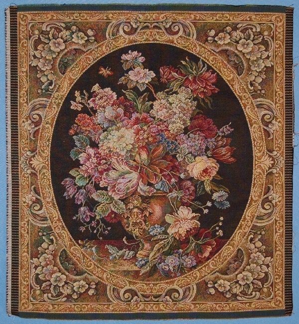 TM918 ITALIAN TAPESTRY FLOWER BOUQUET VASE 26x29