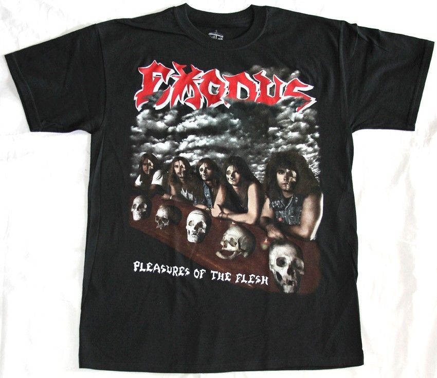 EXODUS PLEASURES OF THE FLESH87 THRASH BAND SLAYER S XXL NEW BLACK 