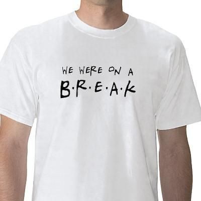 FRIENDS, ON A BREAK MENS T SHIRT Funny/Retro/TV Show