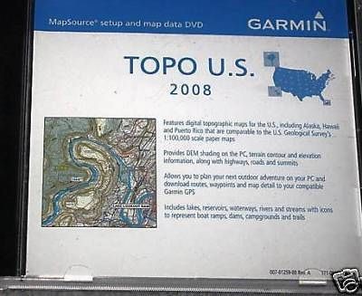 Garmin MapSource US Topo 2008 * + 4g micro Sd card *** Maps = 100k 