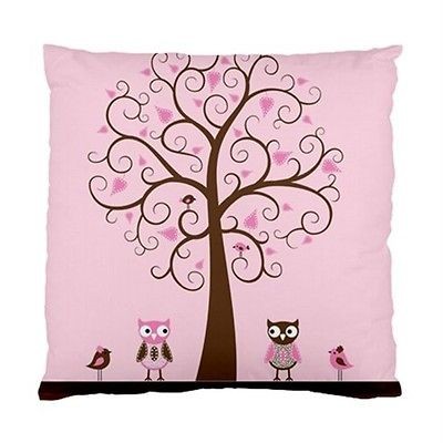 BEAUTIFUL PINK OWL CUSHION CASE (ONE SIDE) DECORATIVE