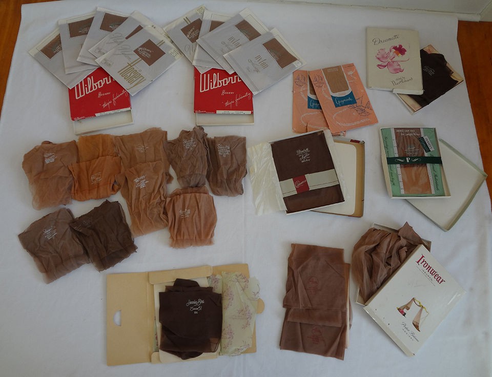   Pairs of Rare Vintage SEAMED Nylon Stockings Lot Size 8 1/2  10 1/2