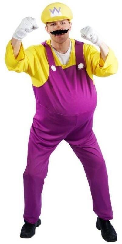 Game Mario Brothers WARIO Jumpsuit Halloween Costume