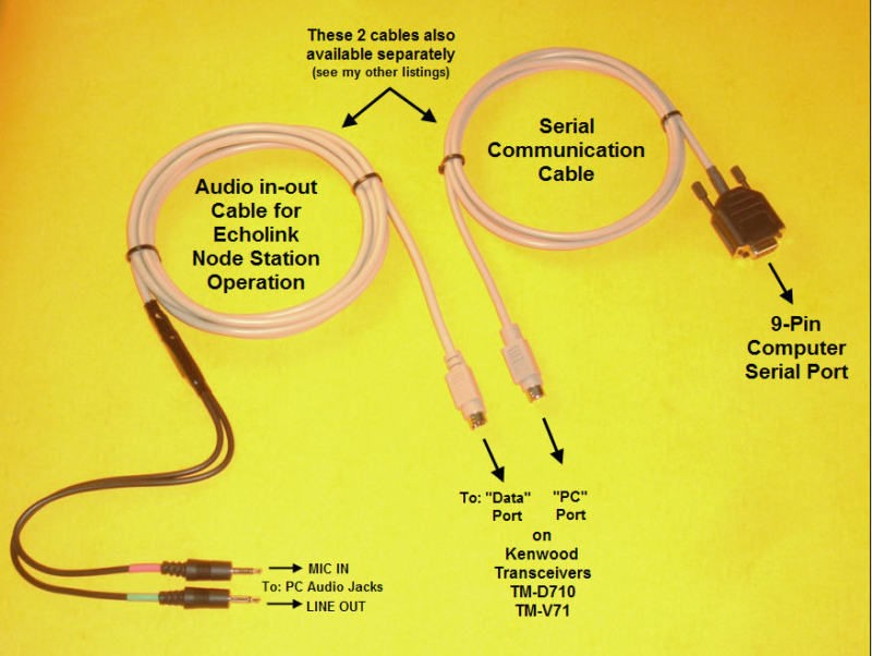 Echolink Cables Kenwood TM D710 TM V71 D710 PG5H PG 5H