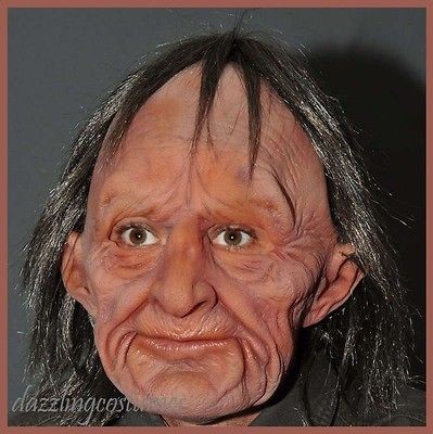 realistic quality old man mask moving mouth adult hair over the hill 