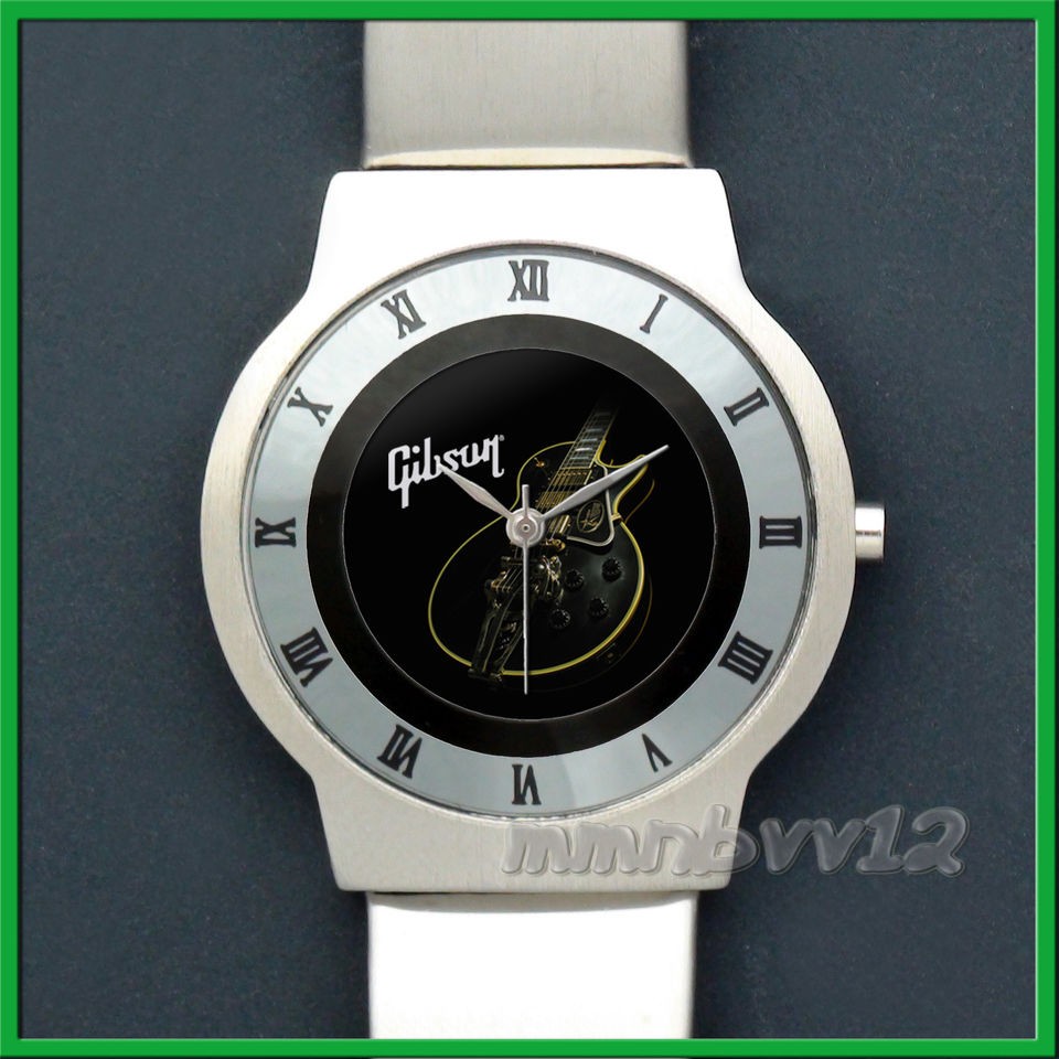 Gibson Les Paul Guitar Slim Stainless Steel Watch Wristwatch