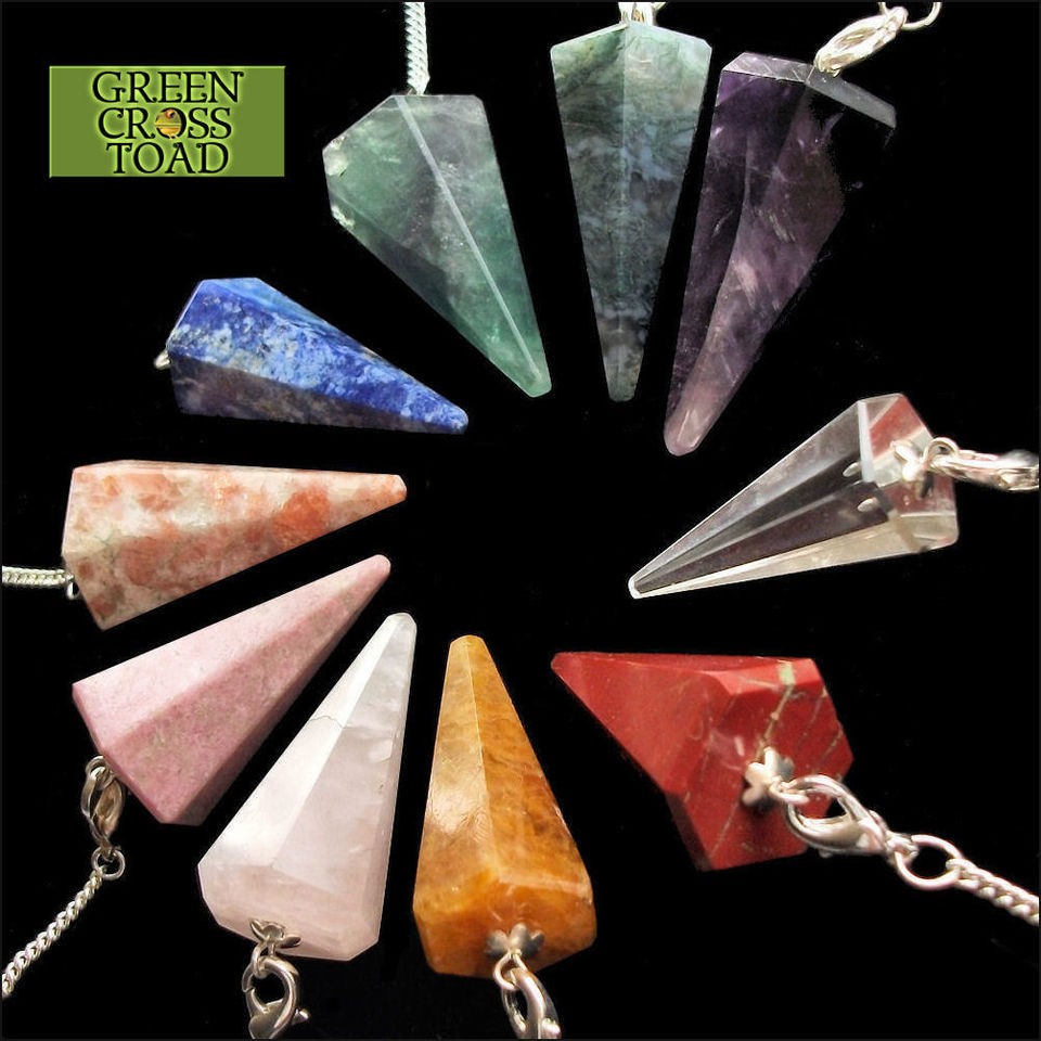 Crystal Gemstone Point Dowsing Pendulum Scrying Dowser