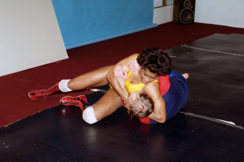 PP60  Mixed Wrestling Action Allyson, Jeanne and Mimi