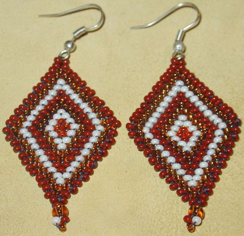 Glass Beads Handmade Earrings Colombian Beadwork