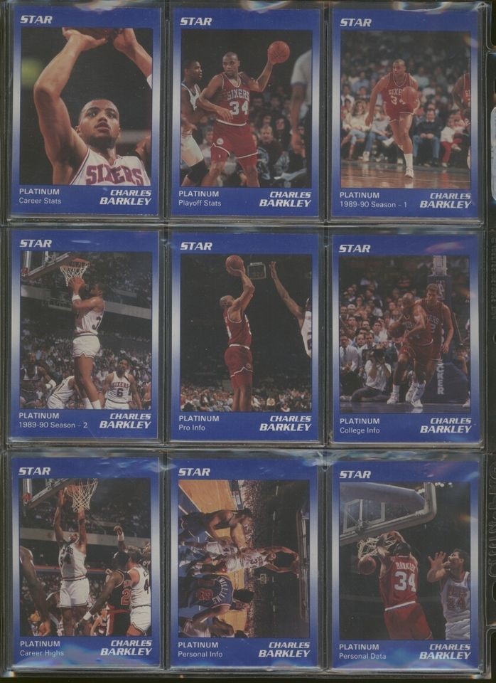 1990 Star Platinum Charles Barkley Set of 9 28 36 PR 1K Sixers B30050