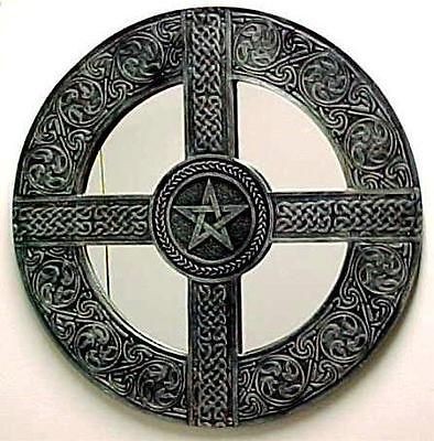 Celtic Knotwork Pentagram Wall Mirror Wiccan Decor