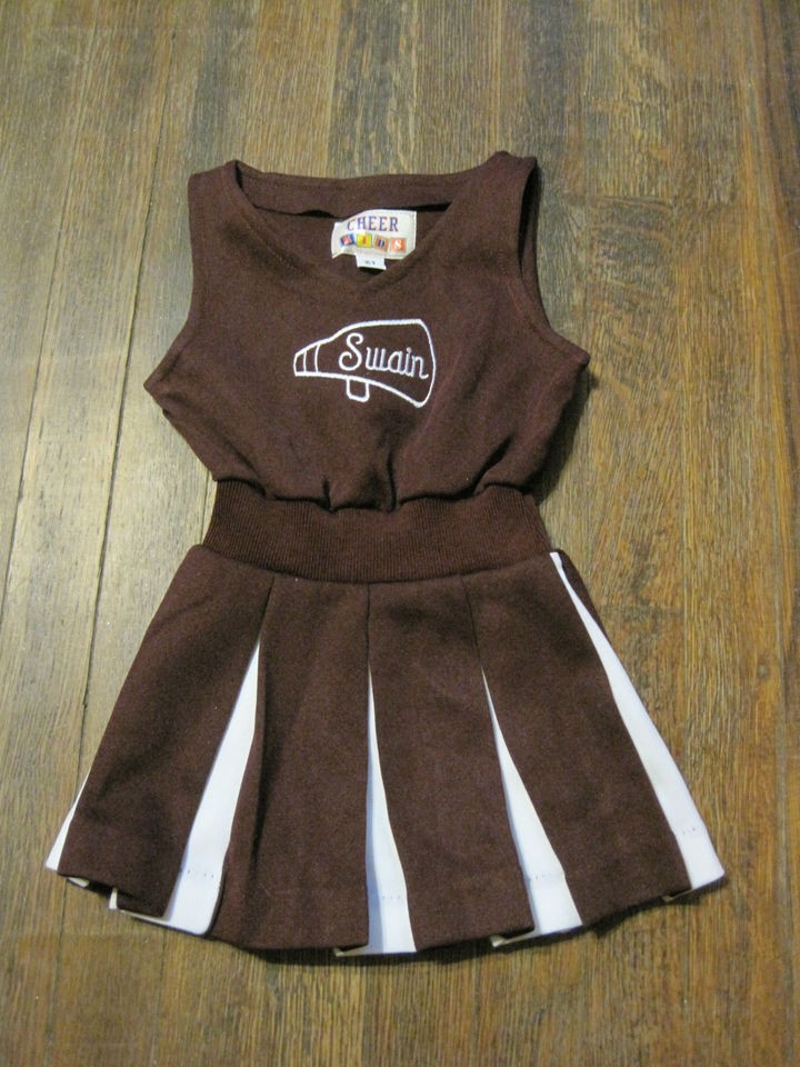 TODDLER GIRLS 2pc CHEERLEADING UNIFORM sz 2T MAROON WHITE CHEER KIDS 