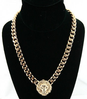 GOLD Small Lion Necklace Animal Chain Jewelry H&M Rihanna Basketball 