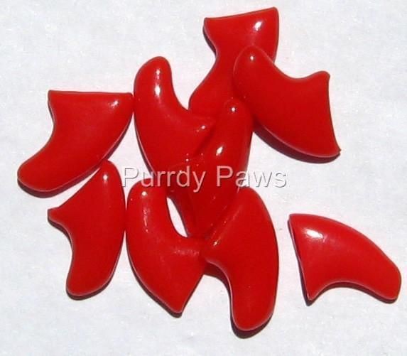 RED Soft Nail Caps For Cat Claws 4 Sizes Purrdy Paws KITTEN SMALL 