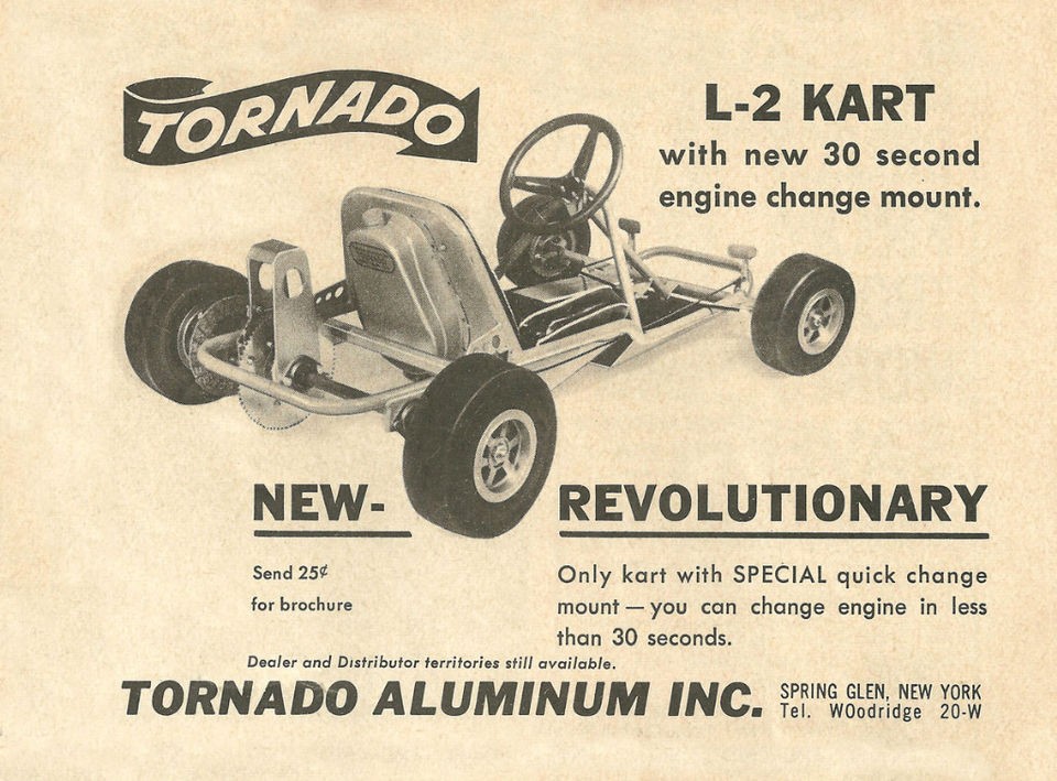 Vintage & Very Rare 1962 Tornado L 2 Kart Go Kart Ad