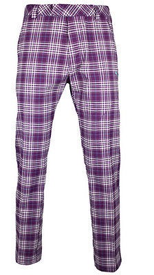 NWT PUMA GOLF PLAID TECH PANTS 32, 34, 36 GLOXINA PURPLE FALL/WINTER 