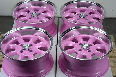   Pink Rims Yaris Civic Jetta Aveo Jetta Cobalt Low Offset 4 Lug Wheels