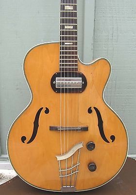 VINTAGE HARMONY ELECTRIC ARCHTOP GUITAR BLOND 1950s H 65