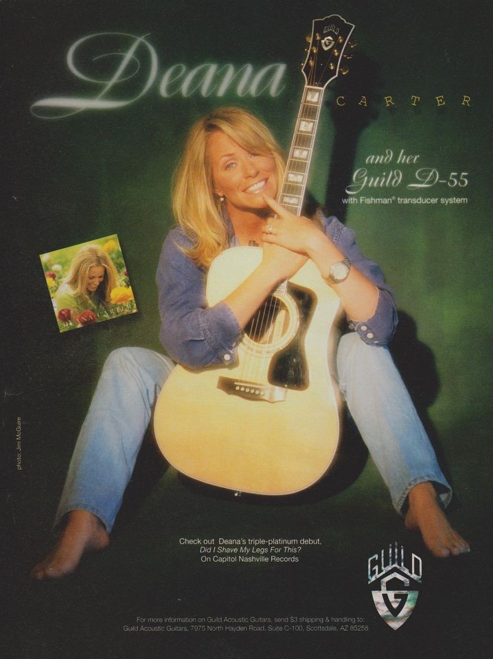 GUILD D 55 DEANA CARTER D55 GUITAR PRINT AD