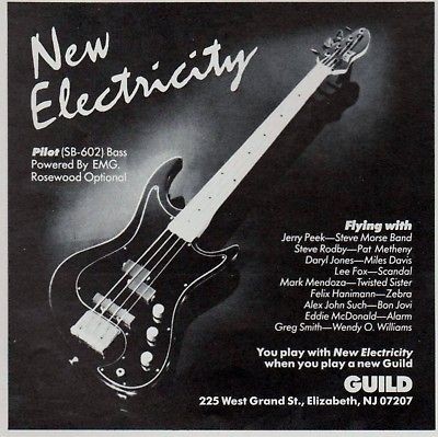 1984 GUILD PILOT SB 602 BASS GUITAR PRINT AD