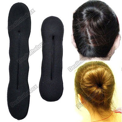 2pcs Set Magic Sponge Elegant Hair Styling Bun Maker Twist Curler Tool 