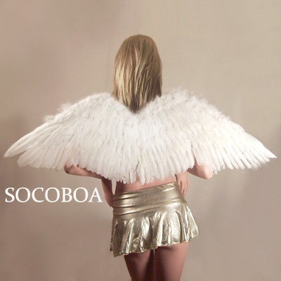 Big LARGE White Feather Angel Wings Halloween 45x16 Fairy Adult L 