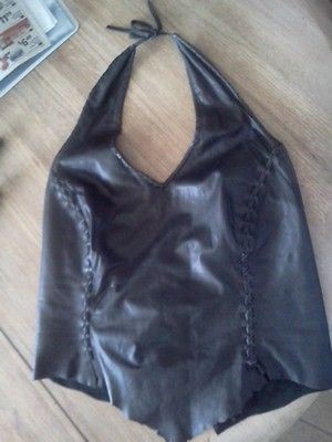 women leather halter tops