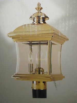 Hampton Bay BRASS . Outdoor Post Lamp Lantern . 3 Light Bulb 