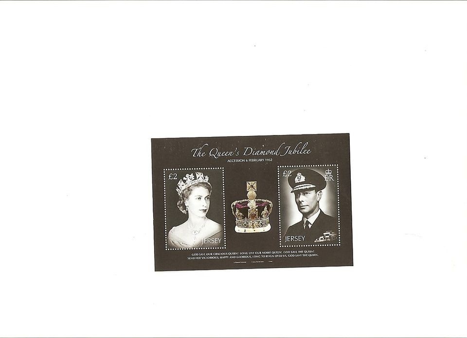 JERSEY MINT STAMP THE QUEENS DIAMOND JUBILEE MINIATURE SHEET