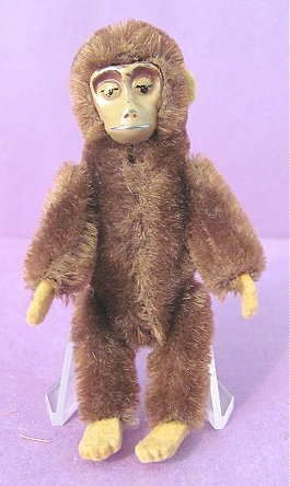   SCHUCO Jointed Mohair Tin Face MONKEY Figure Felt Ears Feet Hands