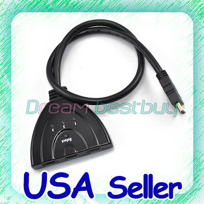 PORT HDMI1.3 1080P Switcher Switch Splitter for HDTV DVD Xbox 360