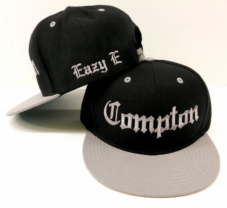   & Grey 2Tone Vintage Compton Flat Bill Snap Back Baseball Cap Hat