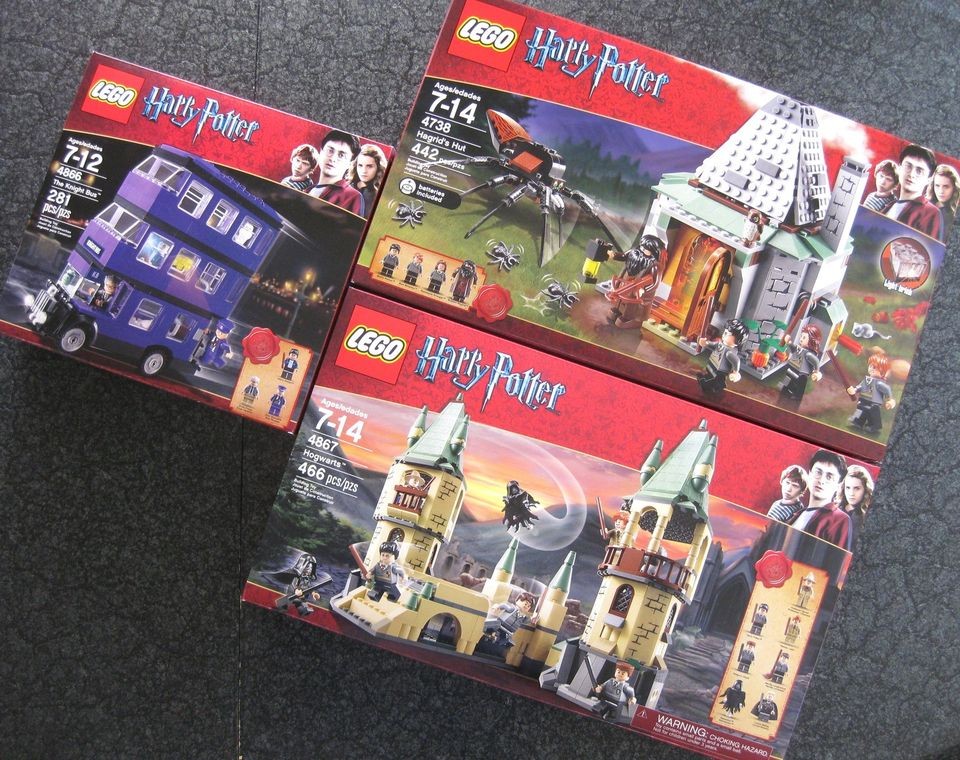 Lego Harry Potter 4867 4866 4738 Lot New Hagrids Hut Knight Bus 
